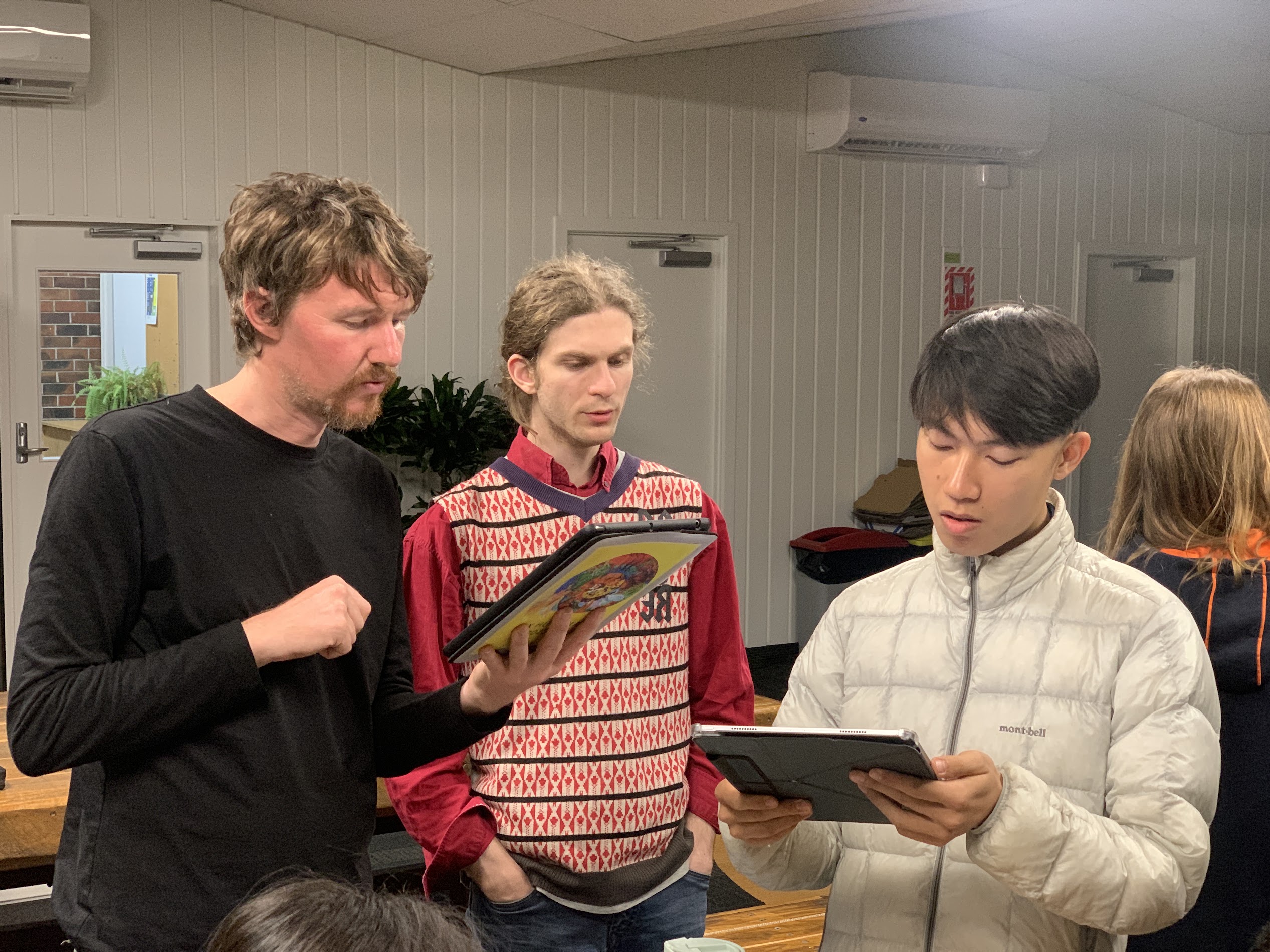 Three Wayfarers practise challenging moments in the concert music